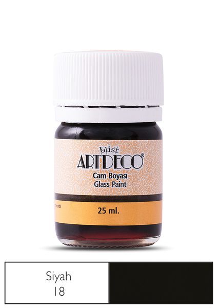 ARTDECO CAM VİTRAY BOYASI 25 ML. 18 SİYAH