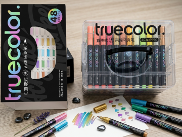 Truecolor 48'li Fırça Uçlu Akrilik Brush Marker Seti Özel Kutulu