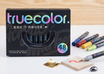 Truecolor 48'li Fırça Uçlu Akrilik Brush Marker Seti Özel Kutulu
