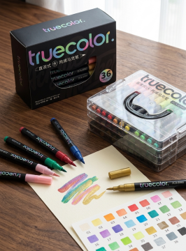 Truecolor 36'lı Fırça Uçlu Akrilik Brush Marker Seti Özel Kutulu