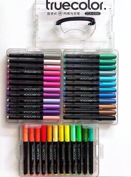 Truecolor 36'lı Fırça Uçlu Akrilik Brush Marker Seti Özel Kutulu
