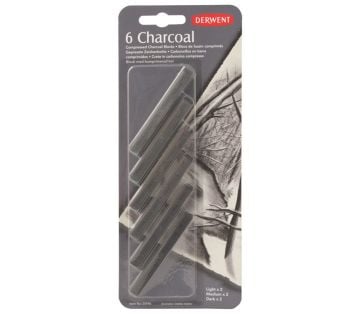 Derwent Compressed Charcoal Sıkıştırılmış Kömür Bloklar 6'lı Blister