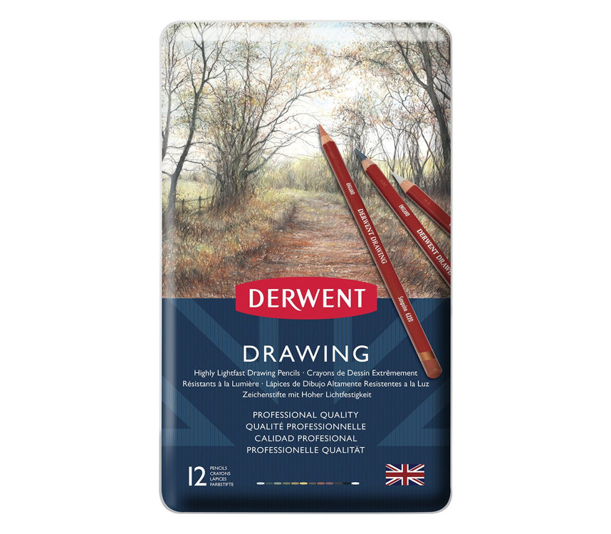 Derwent Drawing Pencils Renkli Çizim Kalemi Seti 12'li Teneke Kutu