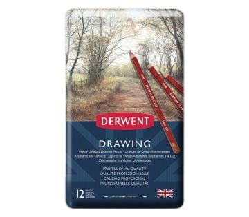 Derwent Drawing Pencils Renkli Çizim Kalemi Seti 12'li Teneke Kutu