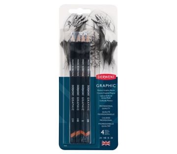 Derwent Graphic Pencils Dereceli Kalem Seti (Designer) 4'lü Blister Medium (Orta)