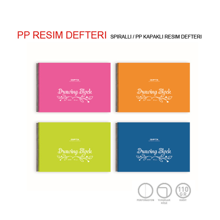Gıpta 17X24 Pp Kapak Spiralli Resim Defteri 25 Yaprak