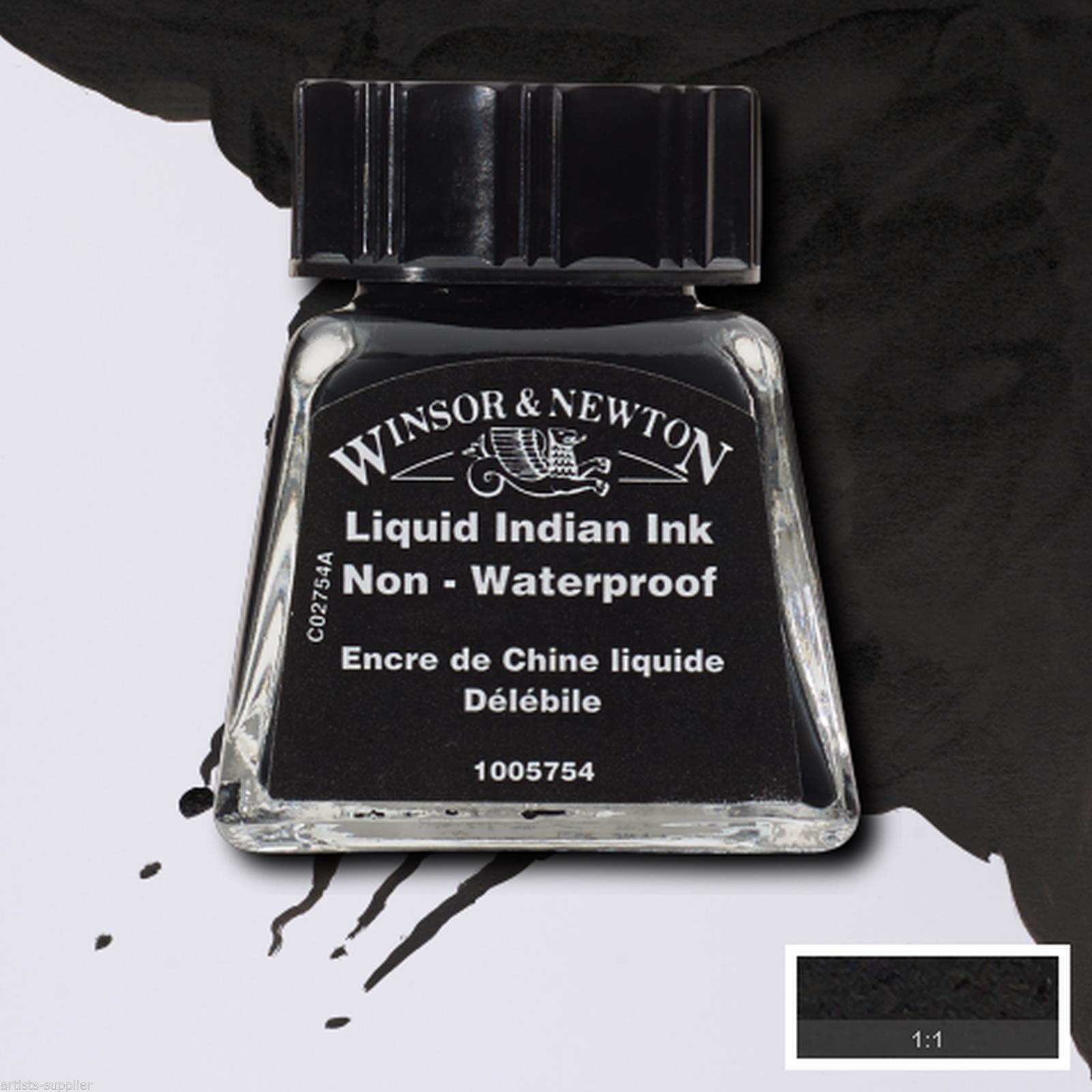 Winsor & Newton Drawing Ink Çizim ve Çini Mürekkebi 14 ml 030 Liquid Black Indian Ink