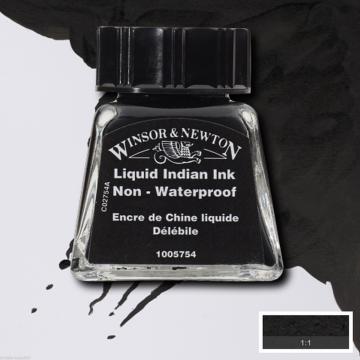 Winsor & Newton Drawing Ink Çizim ve Çini Mürekkebi 14 ml 030 Liquid Black Indian Ink