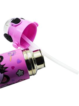 Muggle Pipetli Çelik Matara Panda Desenli 550 ml