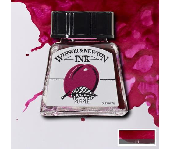Winsor & Newton Drawing Ink Çizim ve Çini Mürekkebi 14 ml 542 Purple