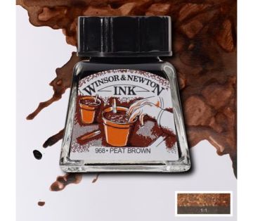 Winsor & Newton Drawing Ink Çizim ve Çini Mürekkebi 14 ml 469 Peat Brown