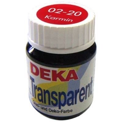 Deka Transparent 25 ml Cam Boyası 02-20 Karmin (Koyu Kırmızı)