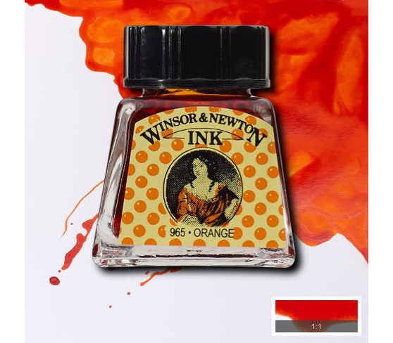 Winsor & Newton Drawing Ink Çizim ve Çini Mürekkebi 14 ml 449 Orange