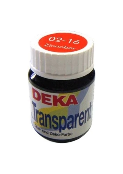 Deka Transparent 25 ml Cam Vitrail Boyası 02-16 Zinnober (Açık Kırmızı)