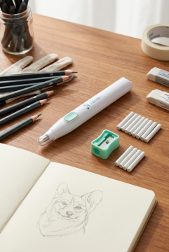 Smile Pastel Yeşil Pilli (Elektrikli) Hassas Çizim ve Tasarım Silgi Seti