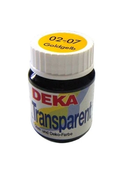 Deka Transparent 25 ml Cam Vitrail Boyası 02-07 Goldgelb (Koyu Sarı)