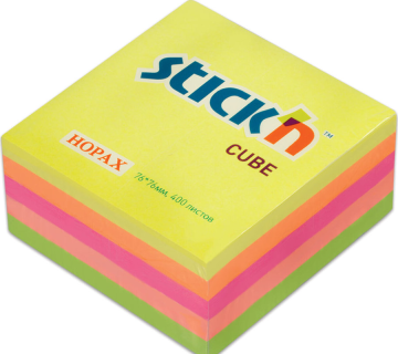 Stickn Post-it Yapışkanlı Not Kağıdı Neon 76*76mm 5 Renk Küp 400 Yaprak
