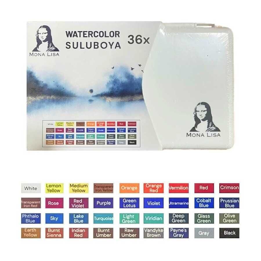 Mona Lisa Profesyonel Sulu Boya 36 Renk Tablet Suluboya Set
