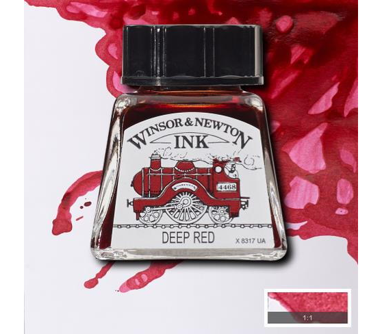 Winsor & Newton Drawing Ink Çizim ve Çini Mürekkebi 14 ml 227 Deep Red