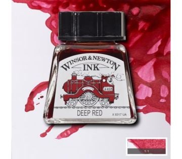 Winsor & Newton Drawing Ink Çizim ve Çini Mürekkebi 14 ml 227 Deep Red