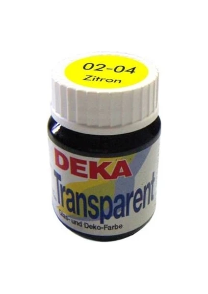 Deka Transparent 25 ml Cam Vitrail Boyası 02-04 Zitron (Açık Sarı)