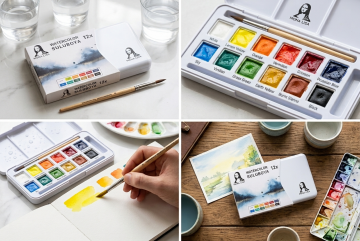 Mona Lisa Profesyonel Sulu Boya 12 Renk Tablet Suluboya Set