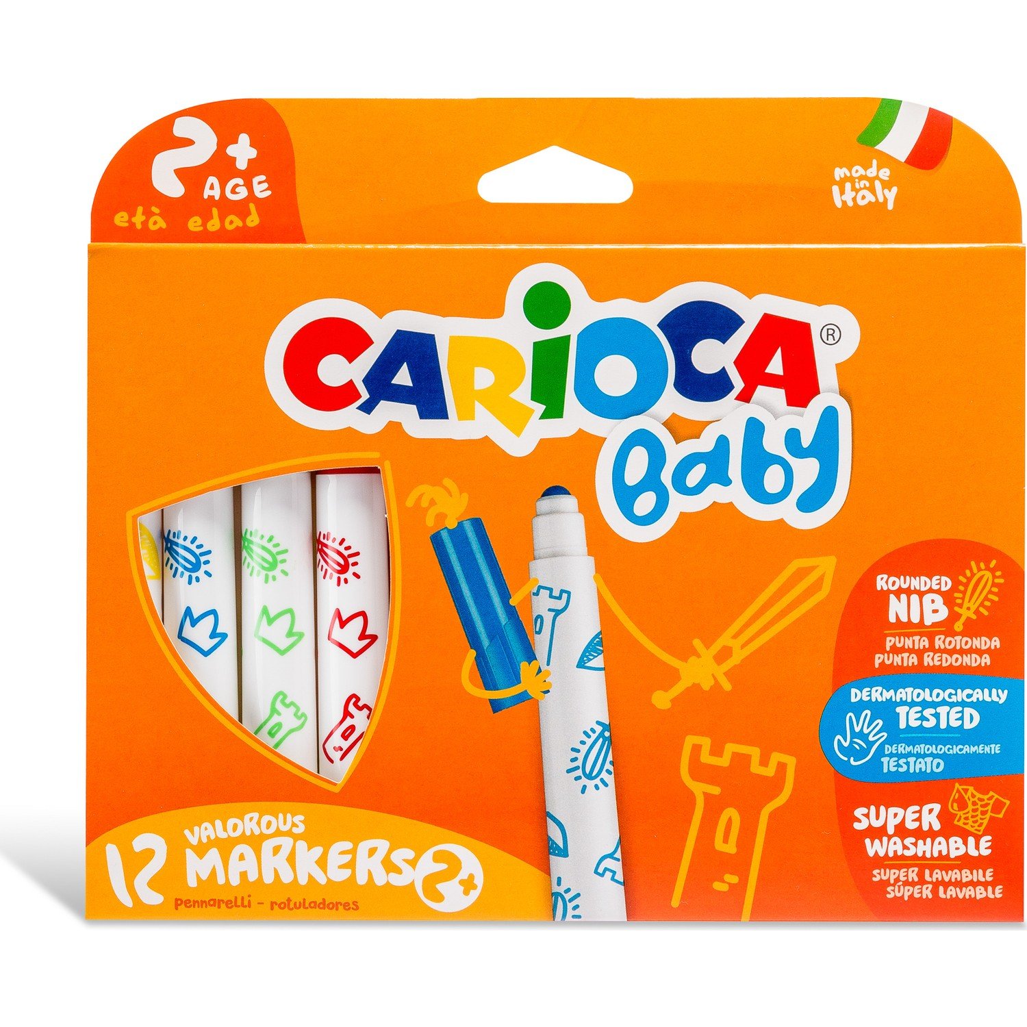 Carioca Jumbo Bebek Süper Yıkanabilir Keçeli Boya Kalemi 12'li - +2 Yaş