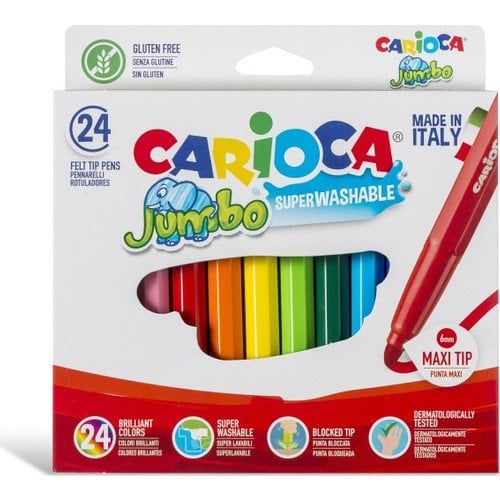 Carioca Jumbo Yıkanabilir Keçeli Boya Kalemi 24'Lü