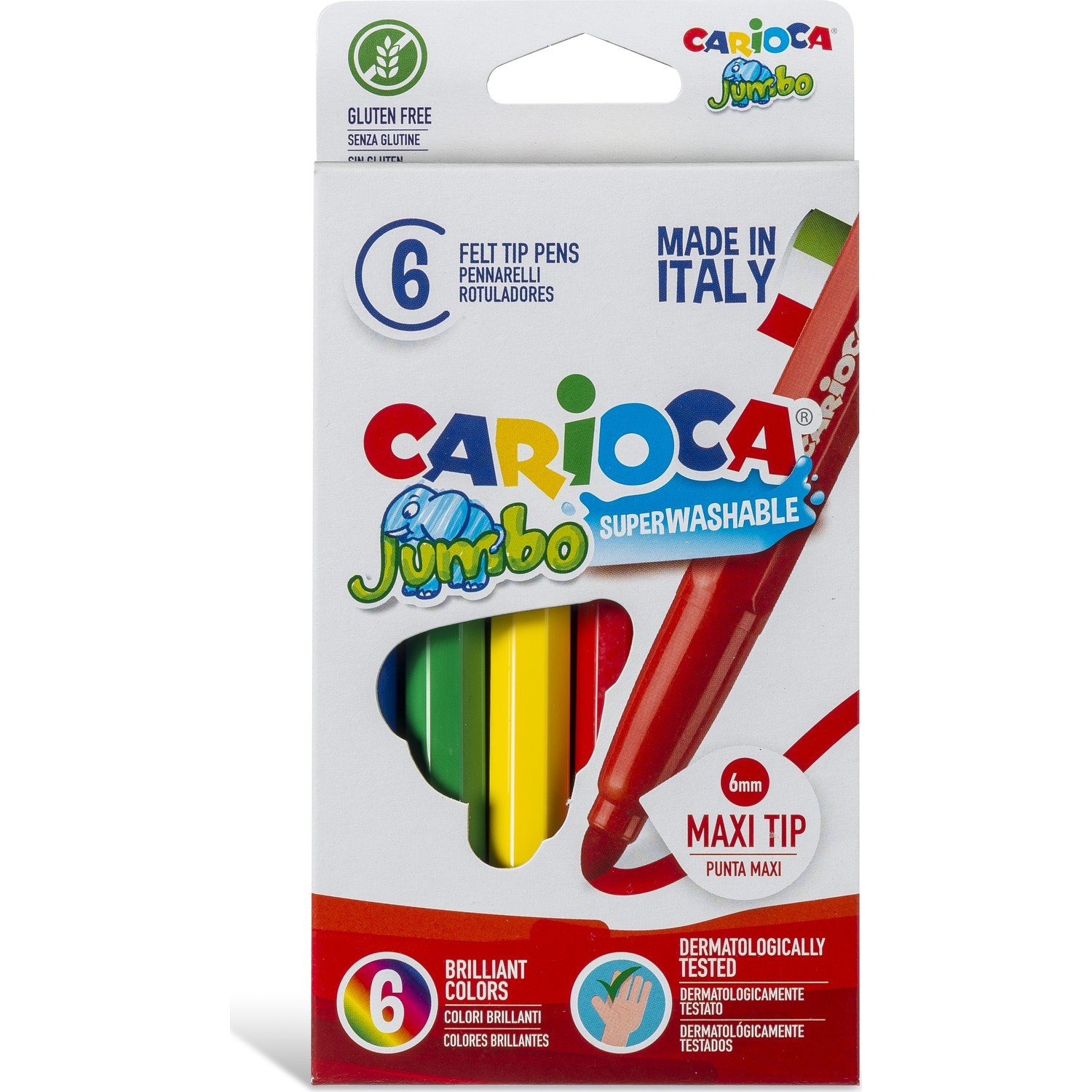 Carioca Jumbo Yıkanabilir Keçeli Boya Kalemi 6'Lı