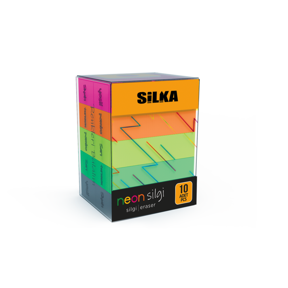Silka Corner Neon Silgi 5 Renk 10'Lu
