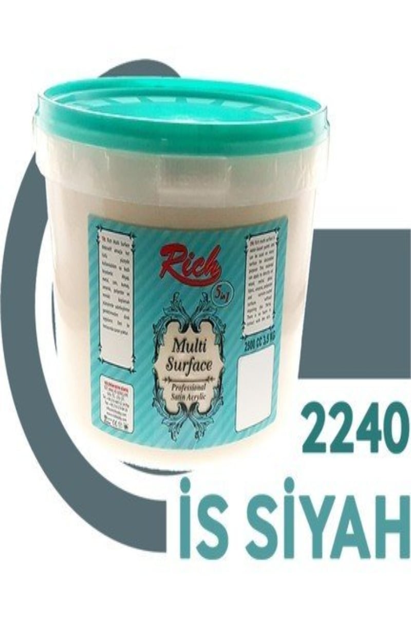 Rich (MultiSurface) Multi Surface Akrilik Boya 2240-İs Siyah 2500 cc (3,5 KG)