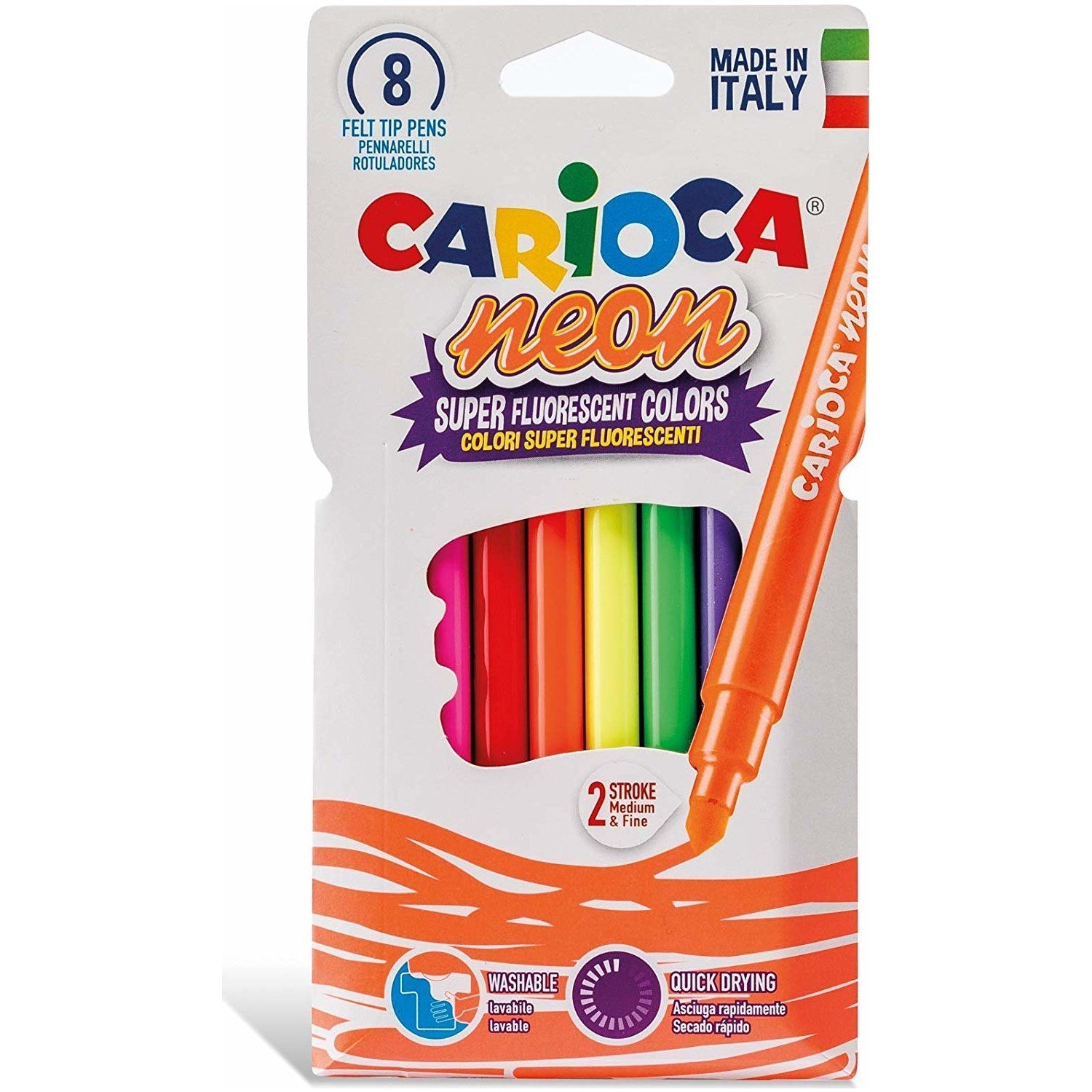 Carioca Neon Yıkanabilir Keçeli Kalem 8 li