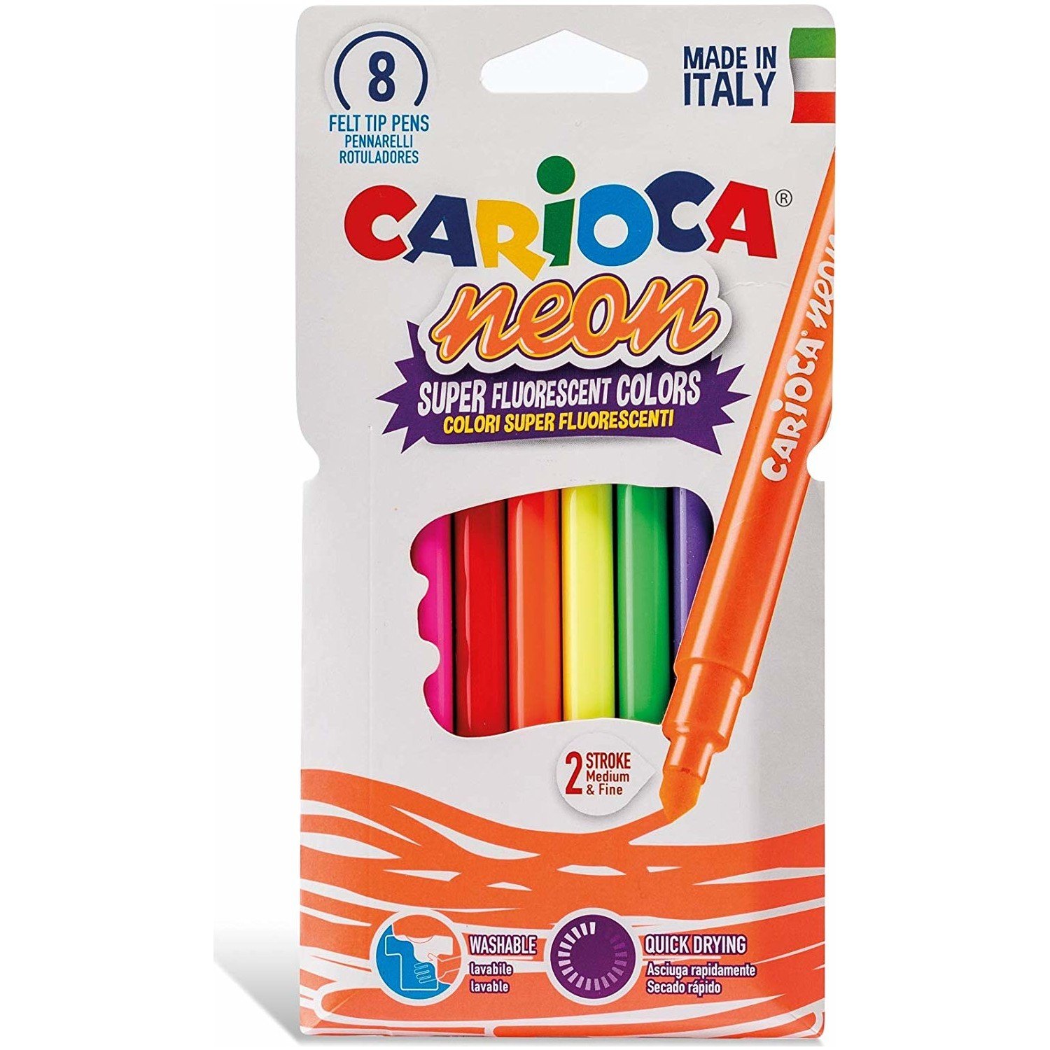 Carioca Neon Yıkanabilir Keçeli Kalem 8 li