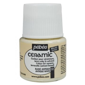 Pebeo Cam Ceramic Seramik Boyası 32 Antique White-Antik Beyaz 45ML.