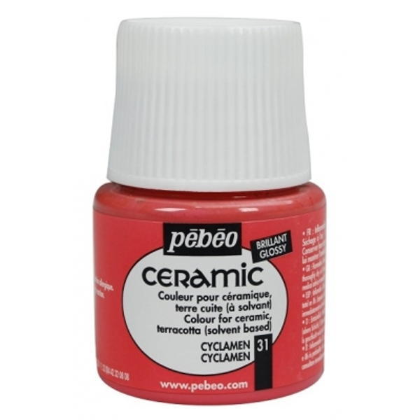 Pebeo Cam Ceramic Seramik Boyası 31 Cyclamen-Siklamen Pembe 45ML.