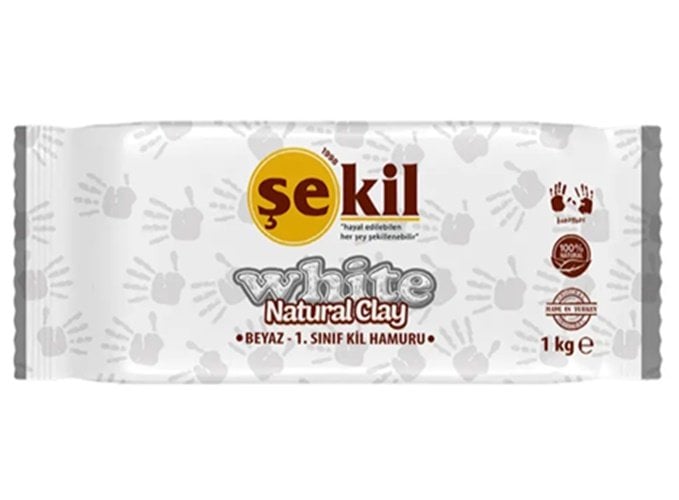 Şekil Doğal Seramik Kil 1000 gr Beyaz