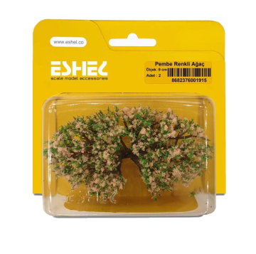 Eshel Maket Pembe Renkli Ağaç 2'li Set 9 cm