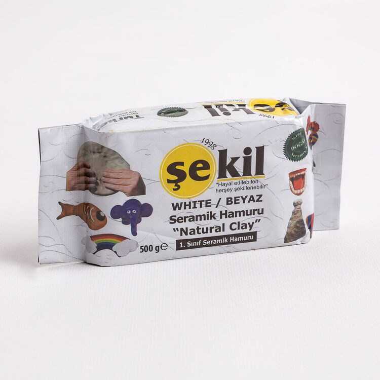 Şekil Doğal Seramik Kil 500 gr Beyaz