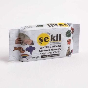 Şekil Doğal Seramik Kil 500 gr Beyaz