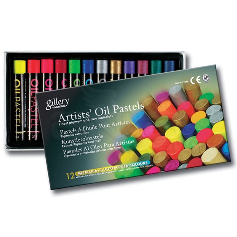 Mungyo Gallery Sanatsal Yağlı Pastel Boya Metalik ve Neon Seti 12 Renk