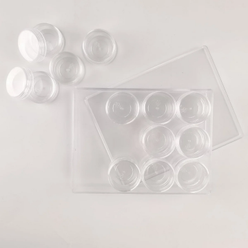 Şeffaf Akrilik Dikdörtgen Şişeli Palet Boya Saklama Büyük 12x16cm