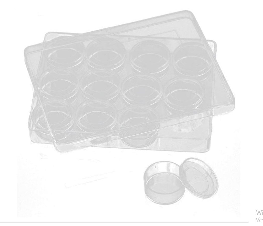 Şeffaf Akrilik Dikdörtgen Şişeli Palet Boya Saklama Büyük 12x16cm