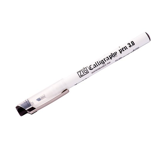 Zig Yan Kesik Kaligrafi Kalemi Arabik 3.0 mm Siyah PC-300