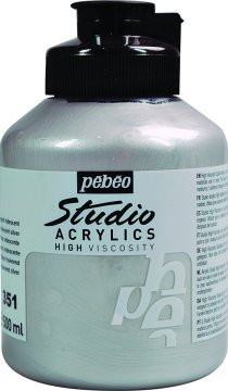 Pebeo Studio Akrilik Boya 500 ml 351 Iridescent Silver