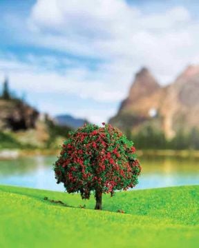 Eshel Maket Kırmızı Çiçekli Ağaç 2'li Set 5.5 cm