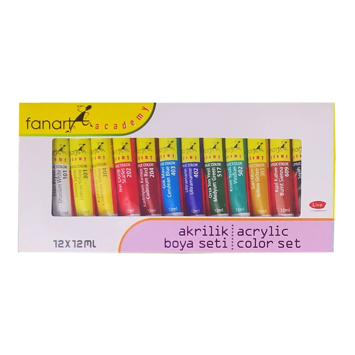 Fanart Academy Akrilik Boya Seti 12 Renk x 12ml