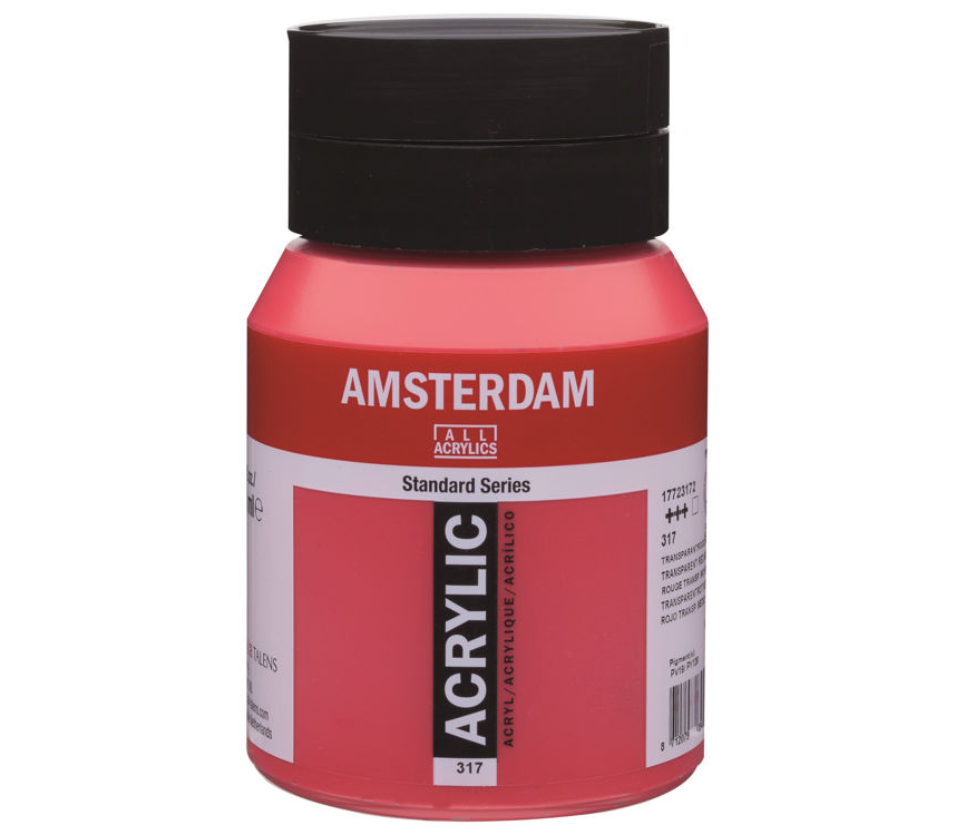 TALENS AMSTERDAM AKRİLİK BOYA 500 ML. 317 TRANSPARENT RED MEDİUM