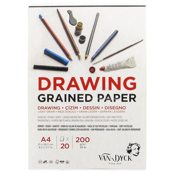Van Dyck Drawing Çizim Blok Defteri 200gr A4 20 Yaprak