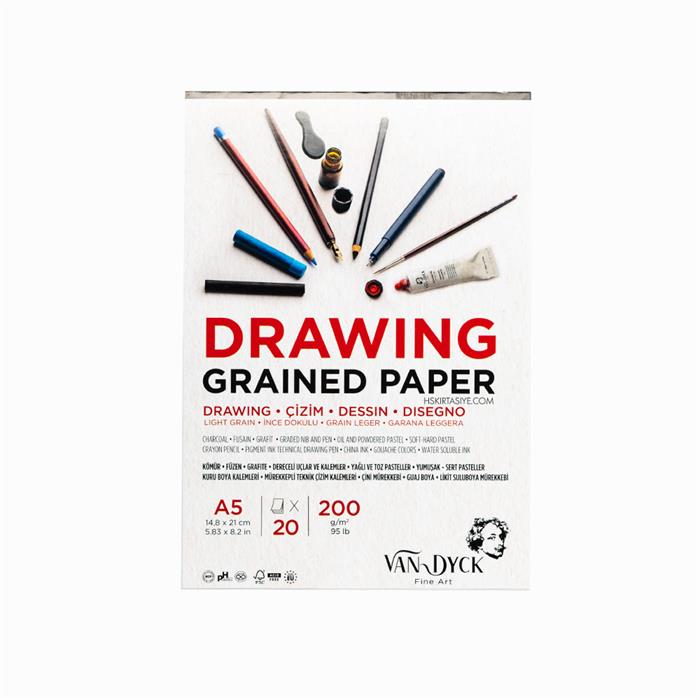Van Dyck Drawing Çizim Blok Defteri 200gr A5 20 Yaprak
