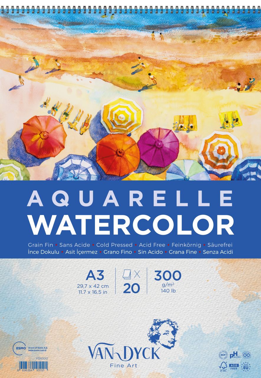 Van Dyck Sulu Boya Defteri 300 gr A3 20 Sayfa
